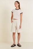 Stretch Woven High-Rise Bermuda Short 9